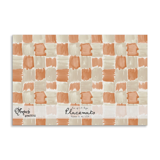 Terracotta and Brown Checks Paper Placemats