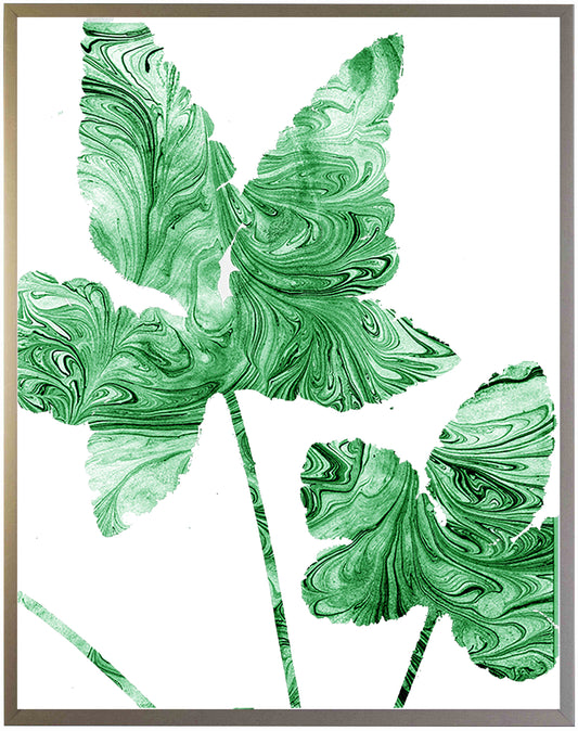Green Marbled Leaves F - Online Only