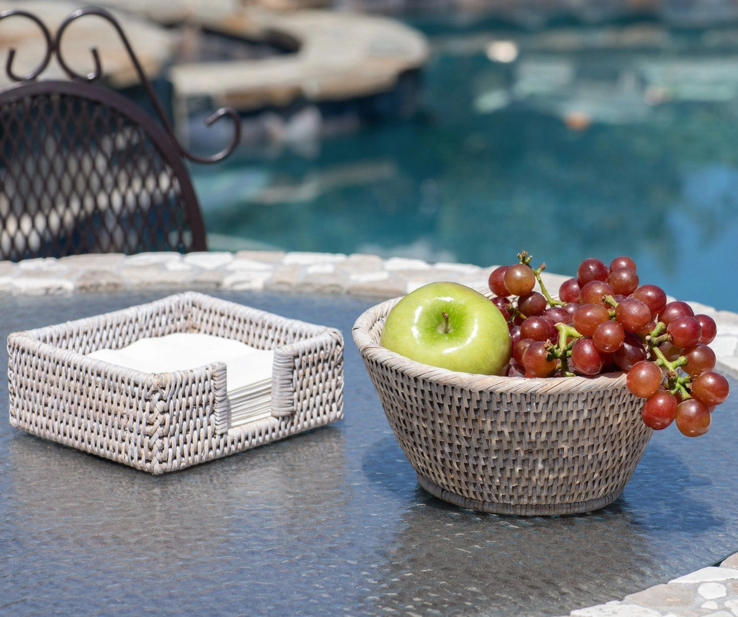 Rattan Napkin Holder with Cutout