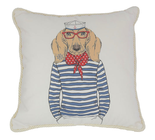 Lab Sailor White Pillow 20x20