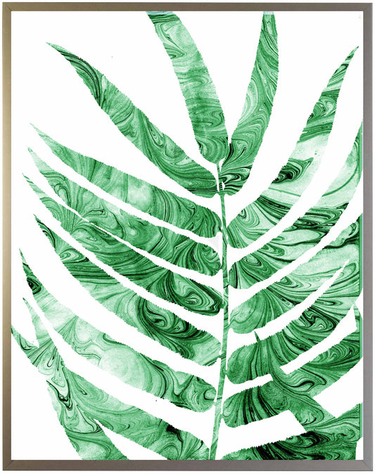 Green Marbled Fern Leaves - Online Only