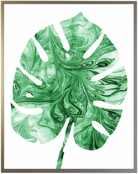 Green Marbled Tropical Leaf - Online Only