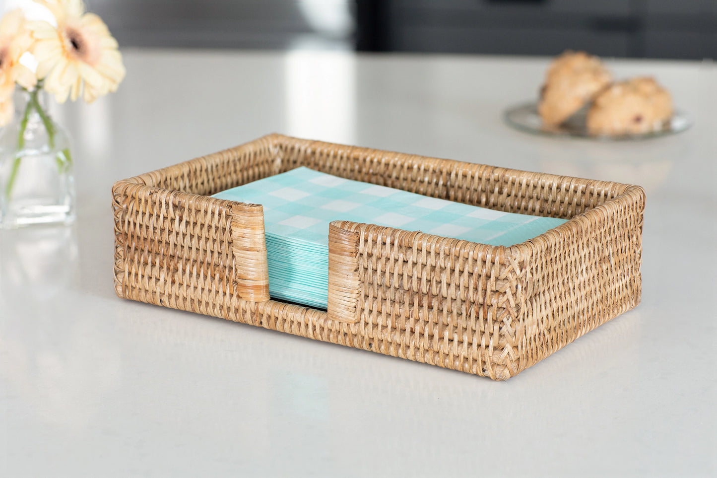 Rattan Napkin Holder with Cutout