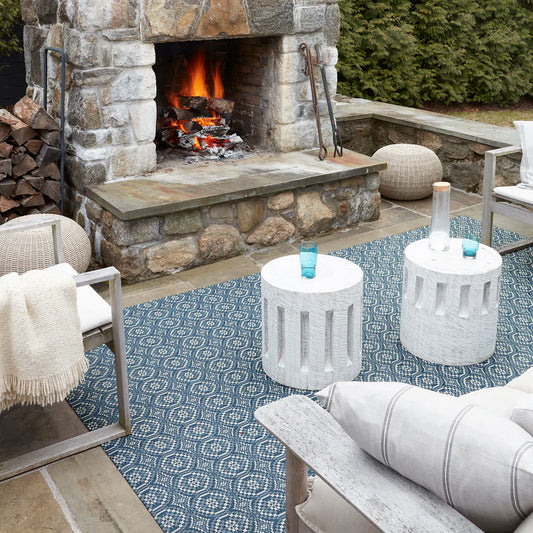 Overshot Rug - Denim