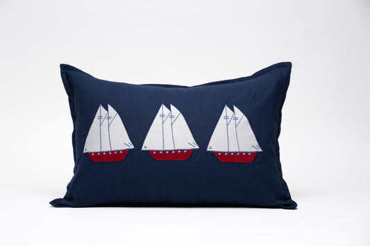 Lumbar 16" x 24" Pillow - Navy - Coastal Village (LMP-CVL-NA-01)