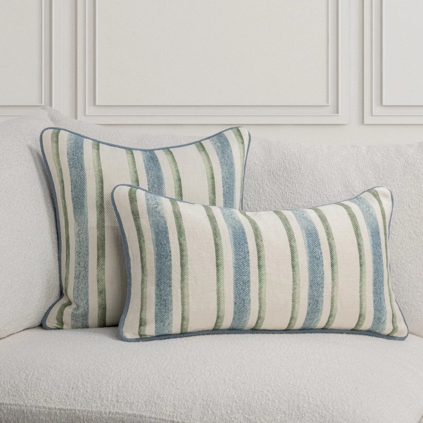 Harbor - Blue/Green Stripe Pillow