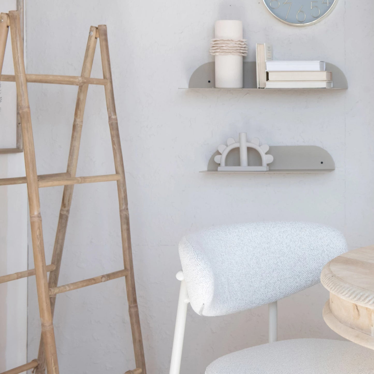 Decorative Bamboo Folding Ladder, Natural