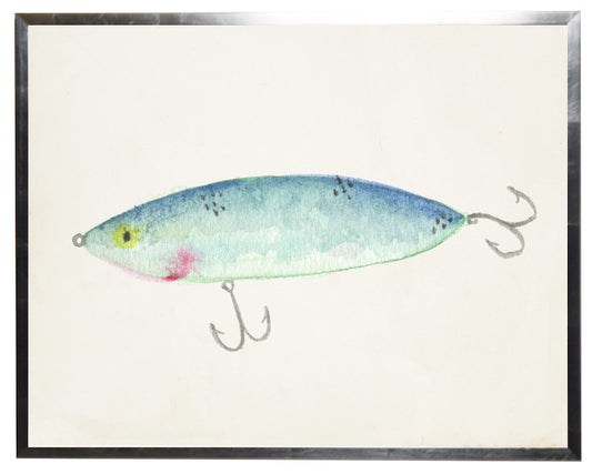 Blue Fish Lure with Red Mouth and Yellow Eye Lure - Online Only
