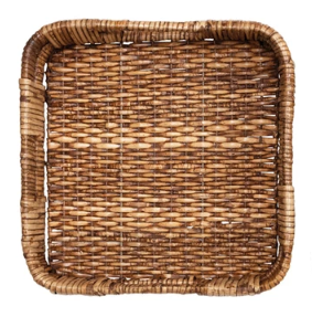 Hand-Woven Rattan Trays with Handles