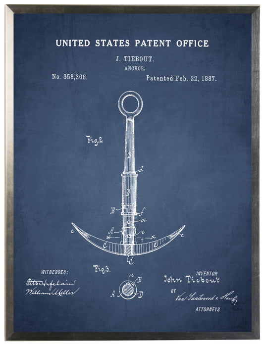 Anchor Patent on Navy Background