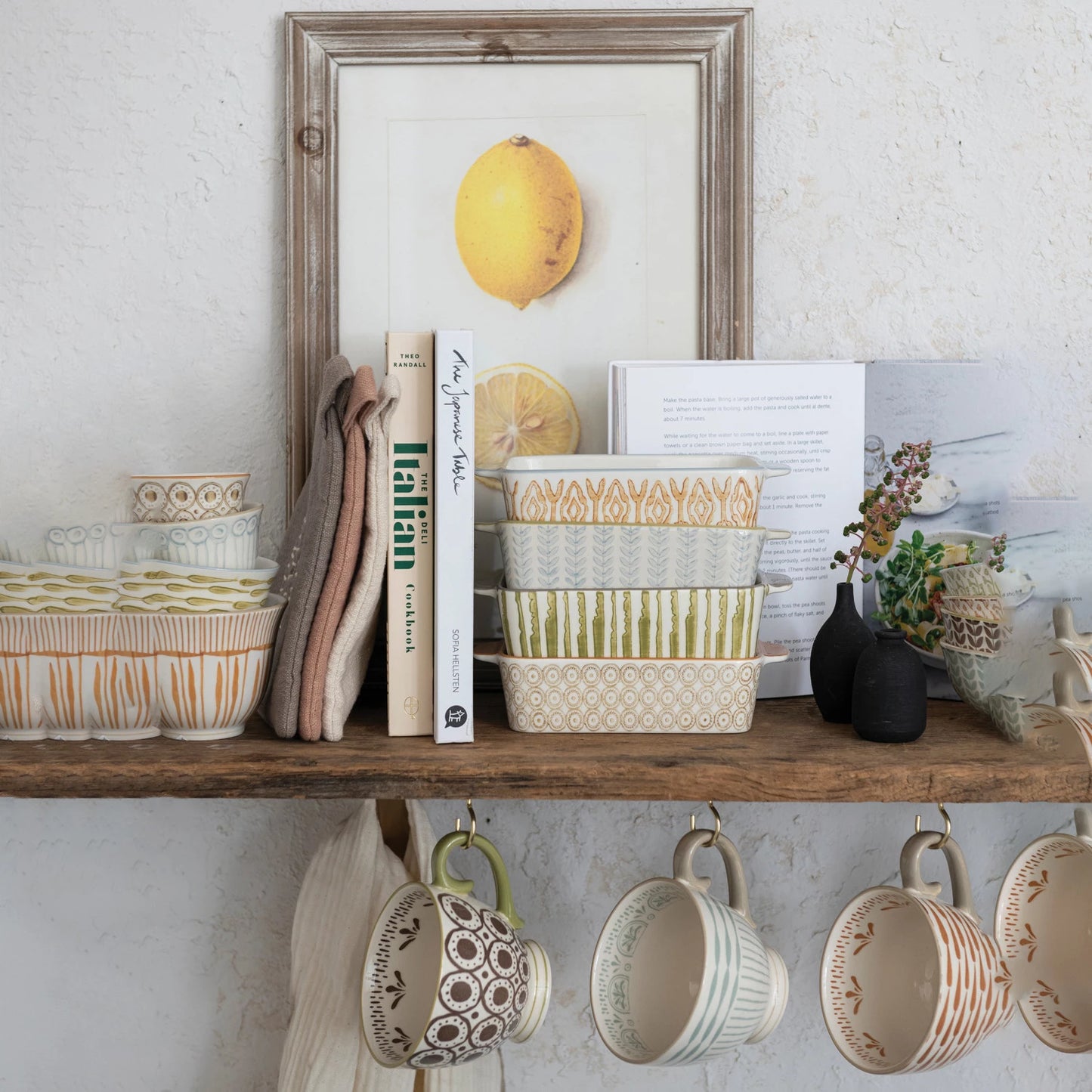 2-1/2 Cup Hand-Stamped Stoneware Baker w/ Pattern IV