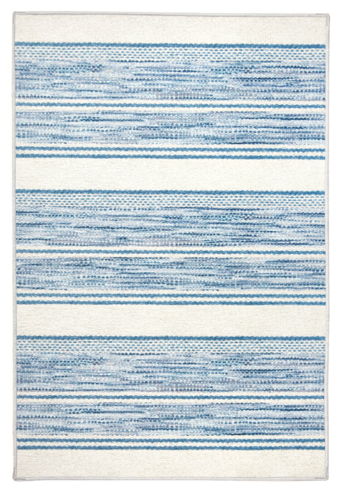 Ellington Stripe Blue Machine Washable Rug 2x3