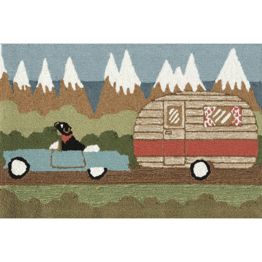 Frontporch Camping Dog Indoor/Outdoor Rug Green