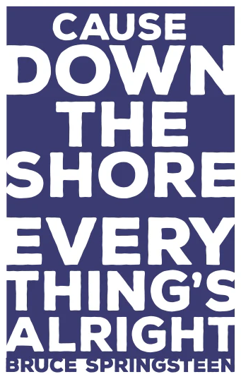 Cuz Down the Shore Navy 11x17 Distressed Grey Frame