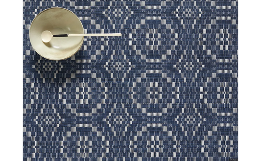 Overshot Rectangle Placemats - Denim