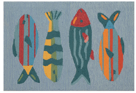 24x36 Fishes Aqua Rug