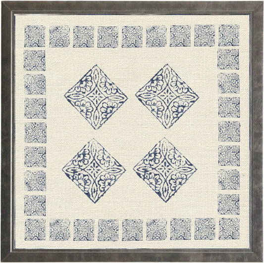 Block Print on Cream Linen Print T - Online Only