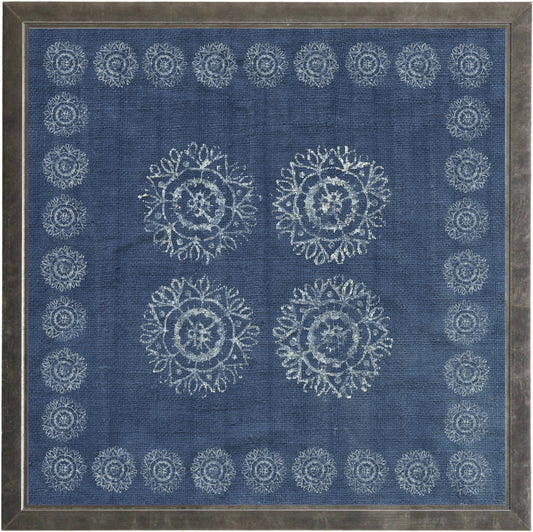 Block Print on Indigo Linen Print N - Online Only
