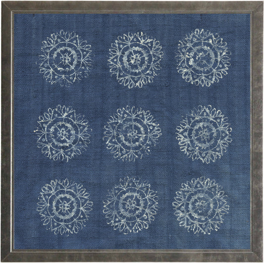 Block Print on Indigo Linen Print C - Online Only