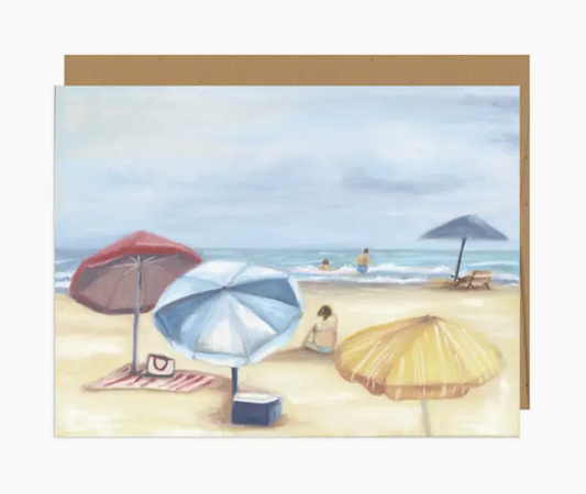 Beach Umbrella Scene / Coastal Greeting Card
