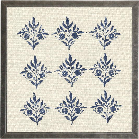 Block Print on Cream Linen Print - Online Only