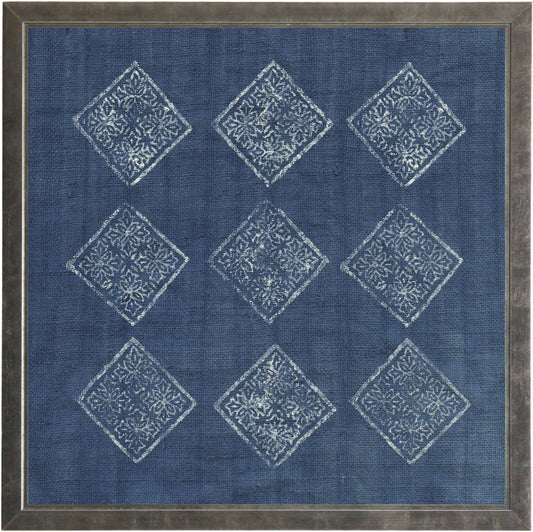 Block Print on Indigo Linen Print B - Online Only