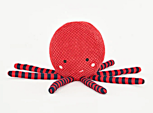 Red Striped Cuddly Octopus Toy