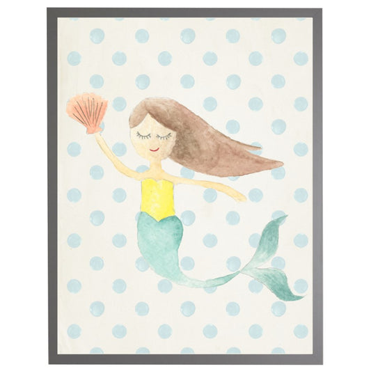 Watercolor Mermaid with Geometric Background A - Online Only