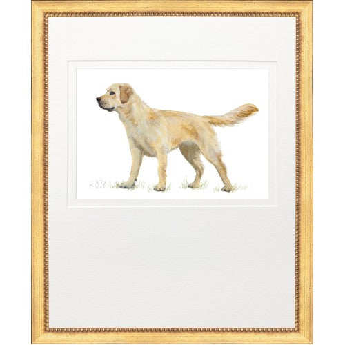 18" x 22" - HUNTING DOG 7 (YELLOW LAB) 1" SILVER
