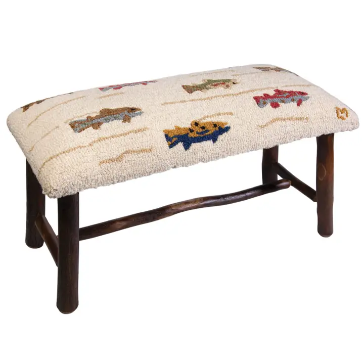 Summer Trout Hickory Bench - Online Only
