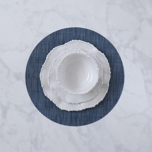 VIDA Round Woven Placemat (Navy)