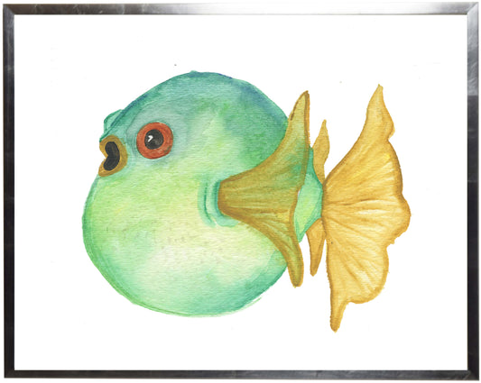 Green and Yellow Puffer Fish - Online Only