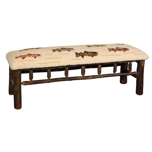 Summer Trout Hickory Bench - Online Only