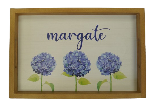 Personalized Hydrangea Wooden Serving Tray - MARGATE