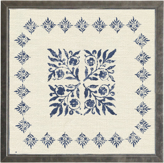 Block Print on Cream Linen Print S - Online Only