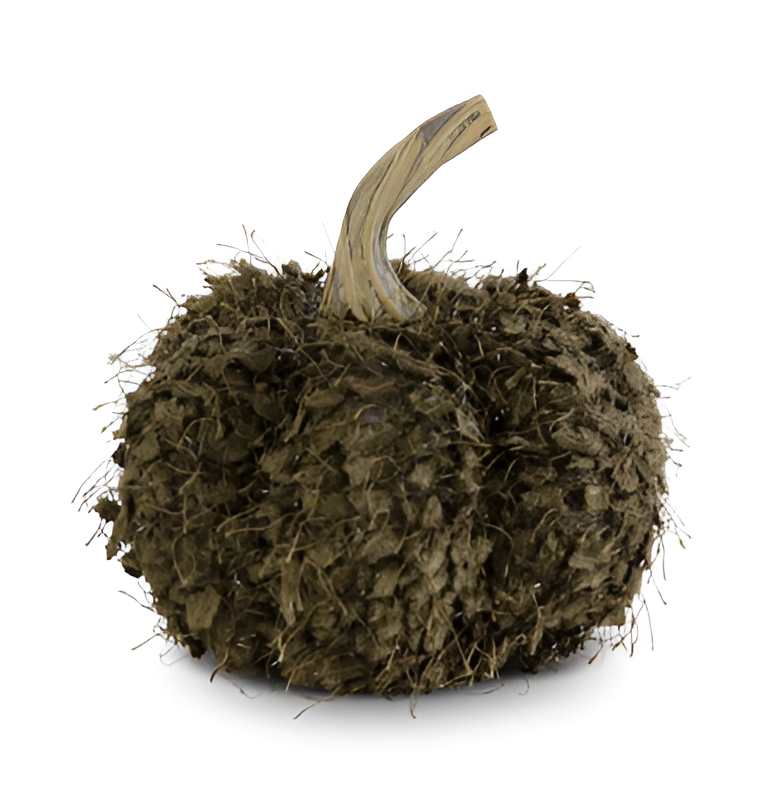 4.25 INCH KHAKI GREEN FRINGE PUMPKIN