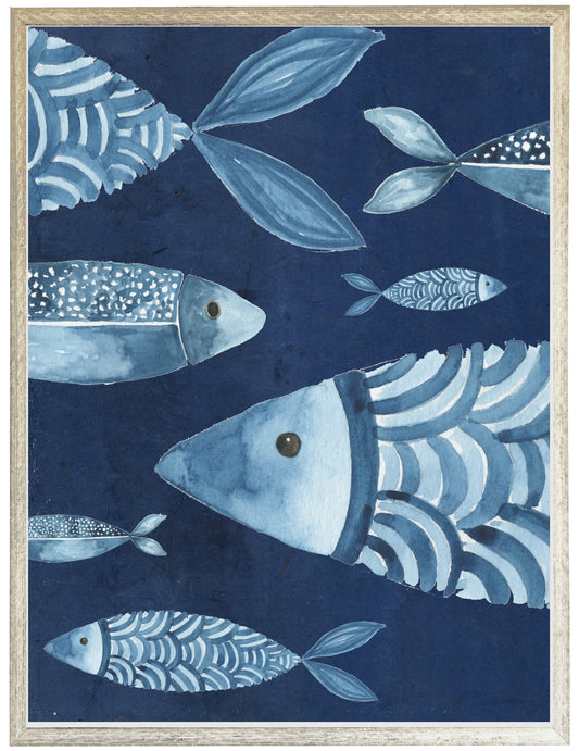 Navy with Teal Fish