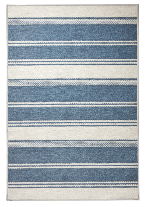 Bowman Stripe Blue Machine Washable Rug 2x3