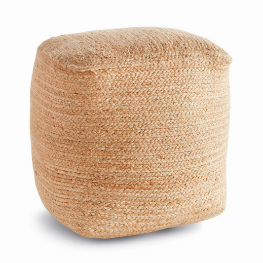 Jute Square Pouf