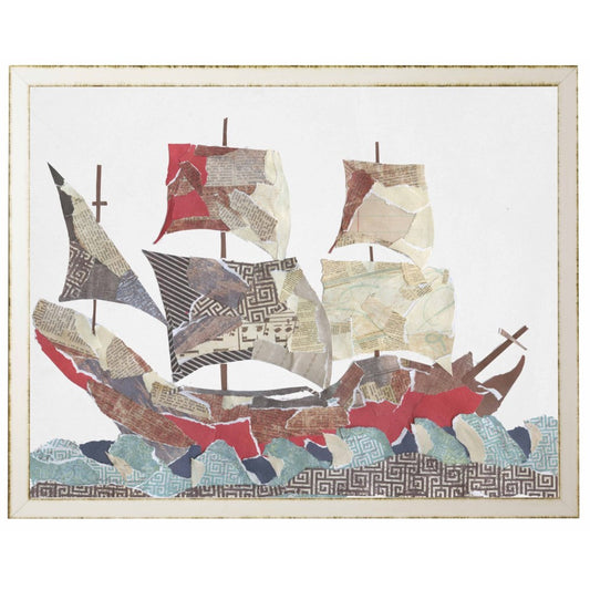 Pirate Ship A - 84021 C (White Washed Distressed Shadowbox) - Online Only