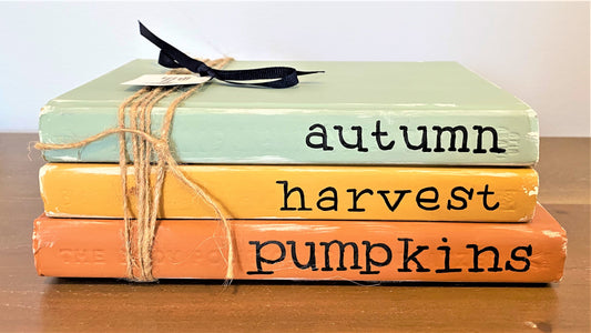 Autumn, Harvest, Pumpkins Book Stack