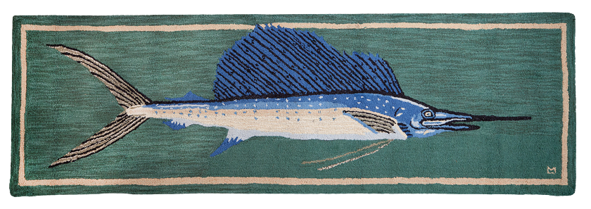 Hooked Rug Sailfish 30x96 Runner - Online Only
