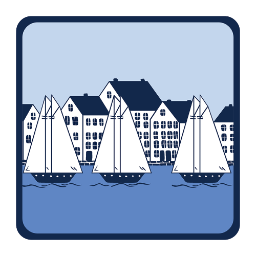 Coastal Village 4 Piece Coaster Set