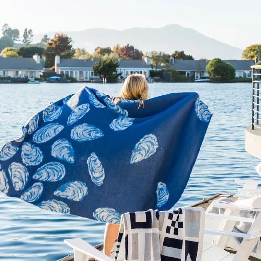 Slate & Blue Oyster Throw