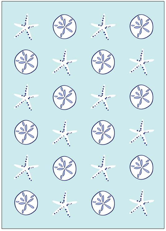 Aqua Shells Kitchen Towel