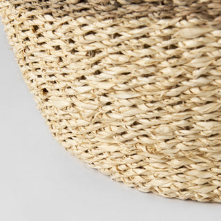 Sivannah Light Brown Medium Brown Striped Seagrass Round Basket
