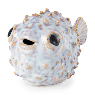 Spike II Off White Ceramic Puffer Fish (Large)
