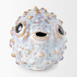 Spike II Off White Ceramic Puffer Fish (Large)
