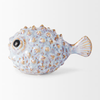 Spike II Off White Ceramic Puffer Fish (Large)
