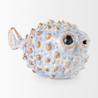 Spike II Off White Ceramic Puffer Fish (Large)
